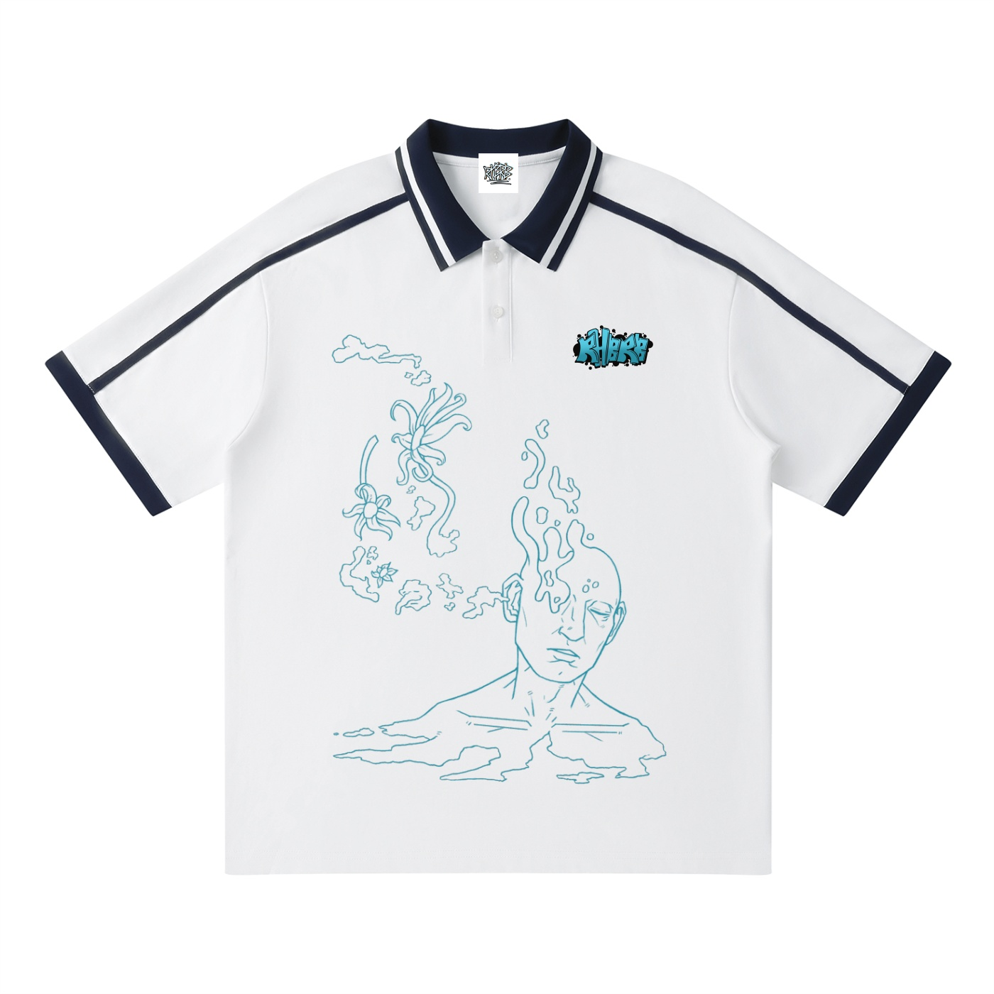 "Dreamscape" Polo Shirt-White