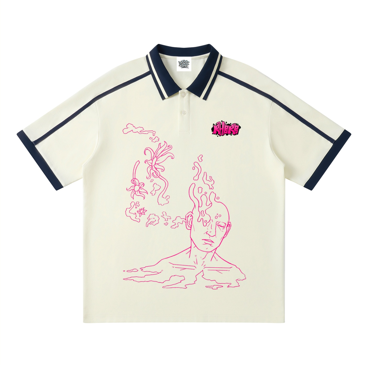 "Dreamscape" Polo Shirt-Cream